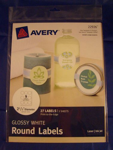 Avery Print-to-the-Edge 27 Glossy White Round Labels 22926, 2-1/2&#034; NOT 22807 ?