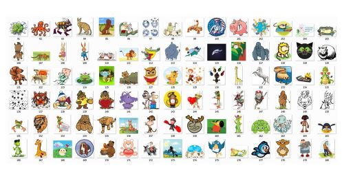 30 Square Stickers Envelope Seals Favor Tags Animal Cartoons Buy3 get1 free (I2)