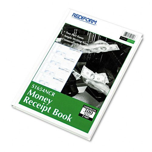 Rediform Durable Hardcover Numbered Money Receipt Book, 2-Part, 300 Forms