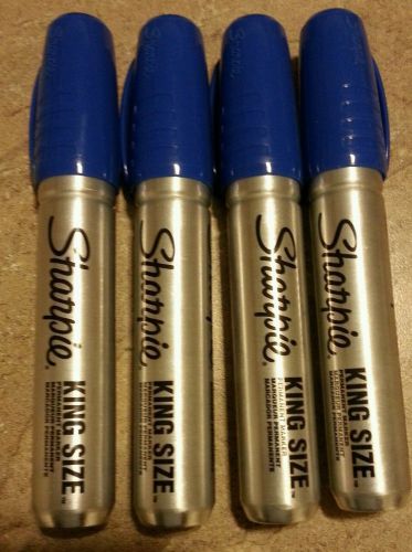 4 SHARPIE KING SIZE PERMANENT BLUE MARKER**NEW**