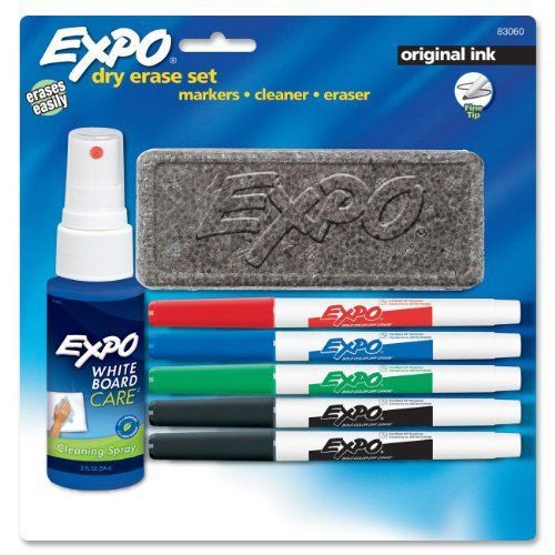 New Dry Erase Board Starter Set Low Odor Assorted Markers Eraser Cleaner Office