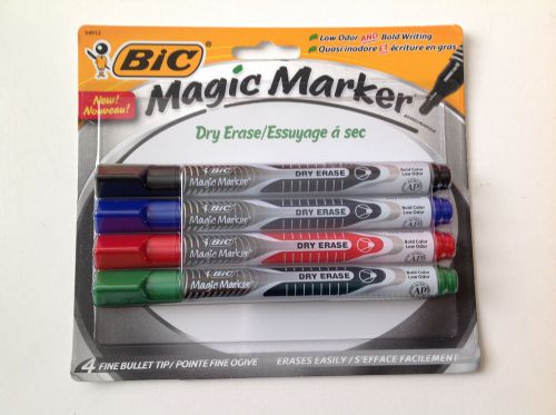 New 1 pack of 4 bic magic marker assorted color fine bullet tip for sale