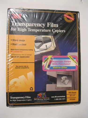 New 3M Transparency Film (PP2950) for High Temp Copiers 100 Sheets 8 1/2&#034; x 11&#034;