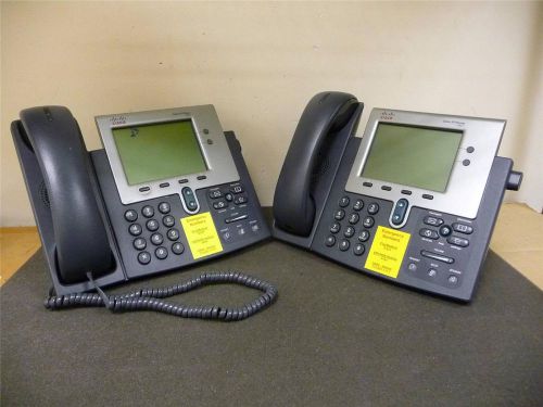 *For Parts* Lot Of 2 Cisco CP-7941G 7941G Unified IP Phone VoIP Office Phones