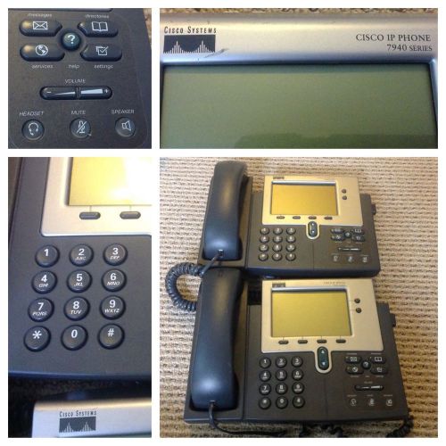 lot Cisco CP-7940 Series VOIP POE Business IP Phone SIP for parts as is no power