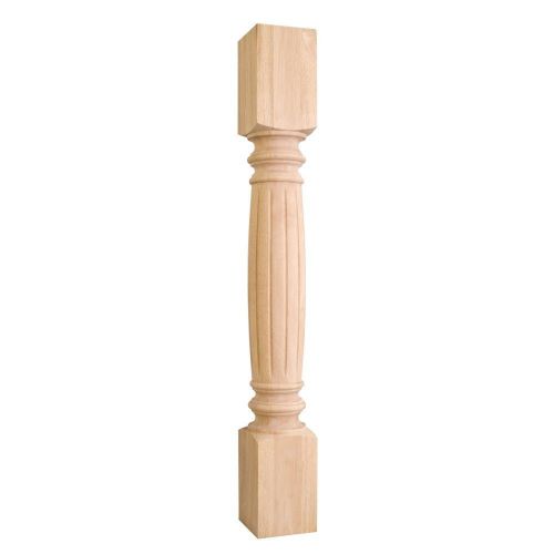 Fluted turned wood post (island leg). 4-1/2&#034; x 4-1/2&#034; x 35-1/2&#034;- #p19 for sale