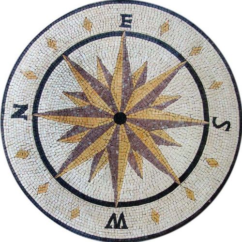 Round Stone Mosaic Compass Design On Sale