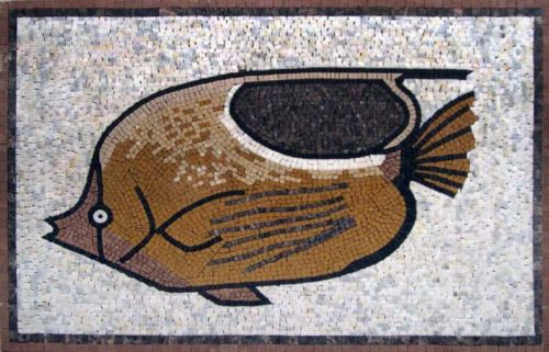 Fish Marble Mosaic Stone Art Pool Bathroom Wall