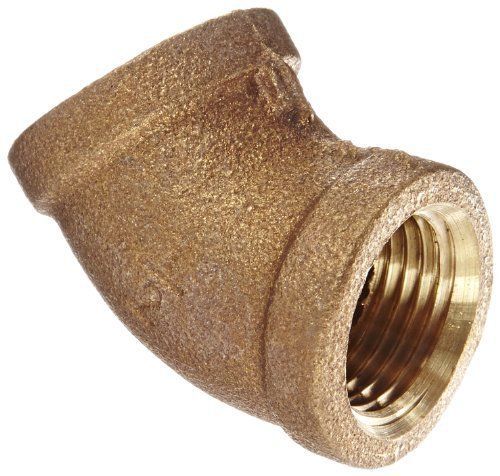 Anderson Metals 38107 Red Brass Pipe Fitting  45 Degree Elbow  1/2&#034; Female Pipe