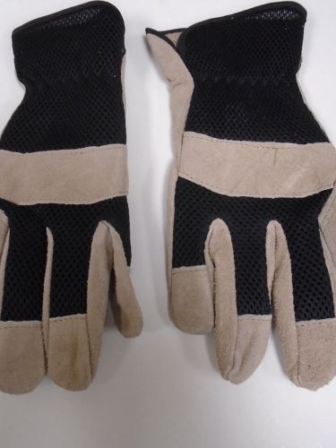 Set of 2-True Grip Work Gloves R5143 Suede Cowhide Leather Mesh Men Large L