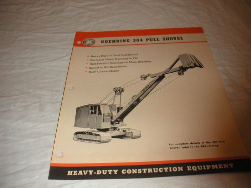 1945 koehring model 304 pull shovel crawler crane sales brochure for sale