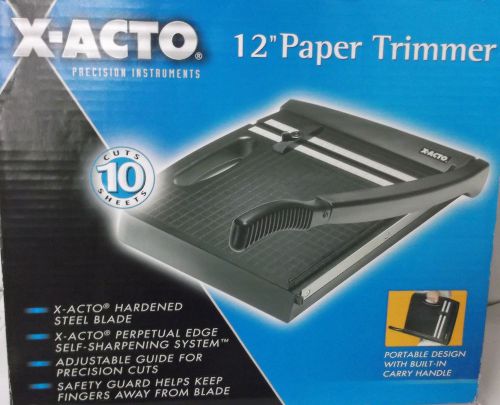 NEW X-ACTO_12- Inch Base_ Guillotine Style &gt;  Paper Trimmer 10-Sheet Black