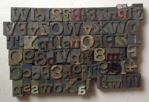 Wood Block Letterpress letters 75 pieces