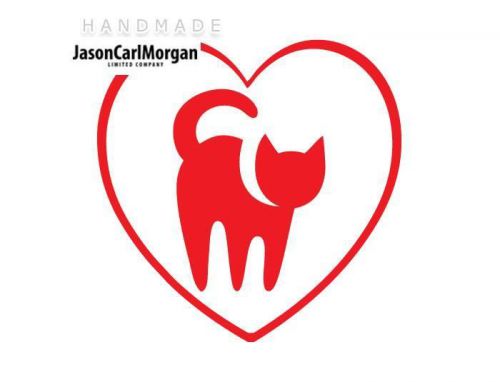 JCM® Iron On Applique Decal, I Love My Cat Red