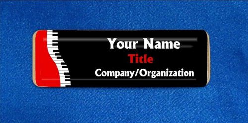 Piano Keys Custom Personalized Name Tag Badge ID Music Teacher Musician Pianist