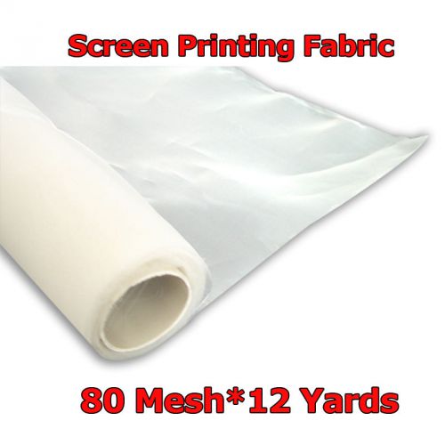 Silk Screen Printing Mesh Fabric 12 Yards 80 Mesh Count(32T) White Pack 007203
