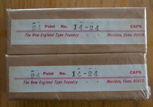 LETTERPRESS METAL TYPE, #14-24 pt. New England Type, Modern Bodoni, 2 PKG CAPS
