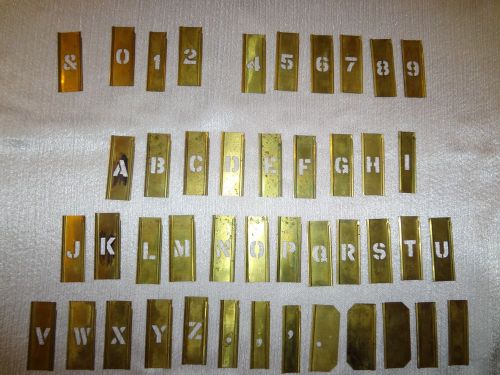 Vintage - general stencils, inc - brass stencils - 1/2&#034; letters &amp; numbers for sale