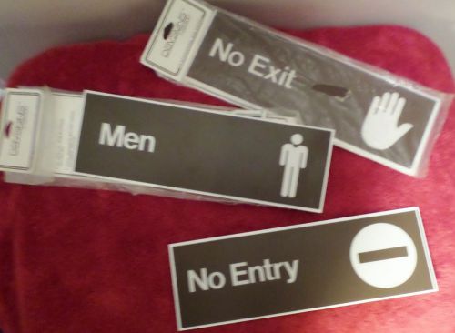 3 english acrylic door signs international symbol no entry, no exit, men  9&#034;x3&#034; for sale
