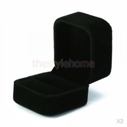 2x one large black velvet ring jewelry display gift boxes for sale