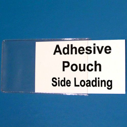 Adhesive Business Card Label Pockets/Side Loading 3.75&#034; x 2.25&#034; - Pack of 100