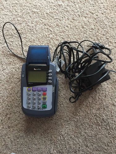 Verifone Omni 3200SE Credit Card Machine Built-In Printer AC Power Supply Cables