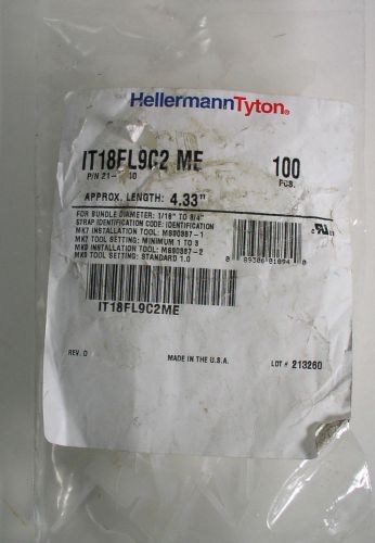 HellermannTyton 111-81919 Cable Tie With Label 4.33&#034; Pack of 100