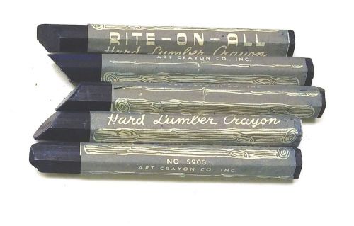 Lot of 5 nos rite-on-all blue hard lumber crayons art crayon company #5903 for sale