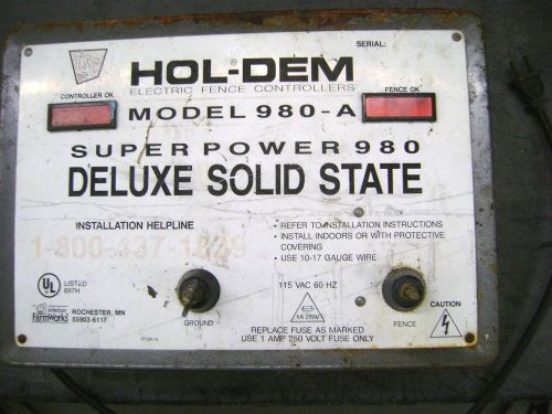 Vintage hol-dem 980-a 115 vac 60 hz electric fence controller deluxe solid state for sale