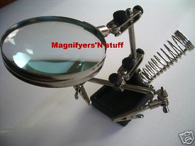 helping  3rd hand magnifying glass soldering iron stand NEW