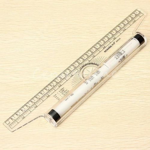 Clear Plastics Metric Parallel Multifunction Drawing Rolling Measurer Ruler 30cm