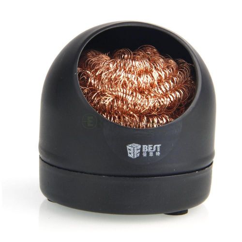 Soldering iron tip cleaner brass sponge and holder solder wire spong ball black for sale