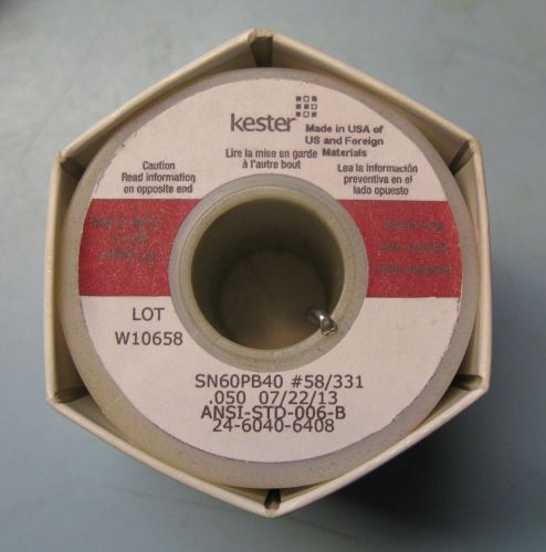 KESTER 331 24-6040-6408 WIRE SOLDER .050 WATER SOLUBLE 60/40 1lb Roll NEW !!