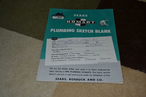 Sears Homart Plumbing Sketch Blank planning guide booklet