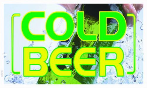 Bb348 cold beer bar banner shop sign for sale