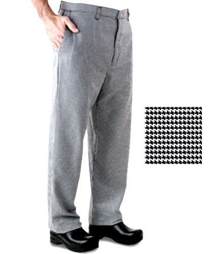 Chef Pants Black White Houndstooth 42/44 unhemmed Inseam  New