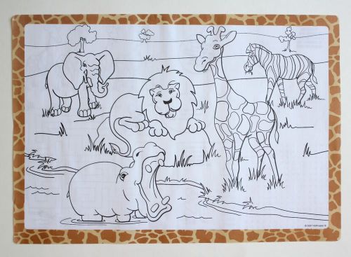 PAPER PLACEMATS 25 PACK ZOO DESIGN FREE SHIPPING