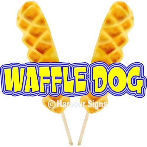 Waffle Dog Decal 14&#034; Concession Hot Dogs Cart Food Truck Menu Sign Sticker