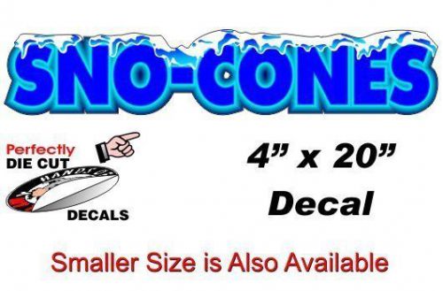 Large sno-cones 4&#039;&#039;x20&#039;&#039; decal for concession snow cone trailer stand for sale