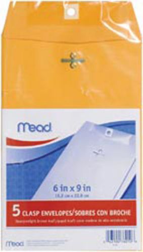 Clasp Envelopes 6&#034;X9&#034; 5/Pkg-Heavy Kraft