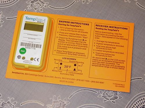 Sensitech temptale4 cold chain temperature monitor in-transit in storage yellow for sale
