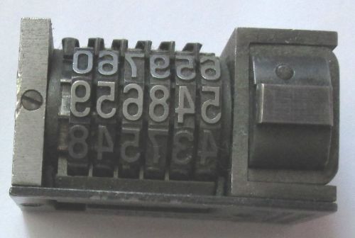 Vintage Letterpress Numbering Machine - 6 Digit - Forward - Skip 1 - American