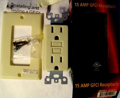 New 15 amp GFCI safety outlet ivory North Tech Ntech