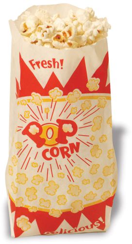 10 Count 1 Ounce Paper Popcorn Bags -- Free Shipping -- New