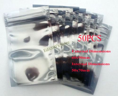 50pcs New ESD Anti-Static Shielding Bags 60 x 90mm 6 x 9cm 2.4&#034; x 3.5&#034; Zip Lock