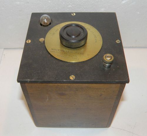 Vintage American Radio &amp; Research Wavemeter Type O Wood Box