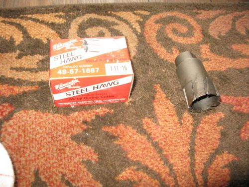 Milwaukee steel hawg 1 11/16 #49-57-1687 used carbide tip metal cutter in box for sale