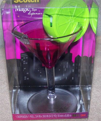 Scotch Magic Tape Dispenser Cocktail Glass New