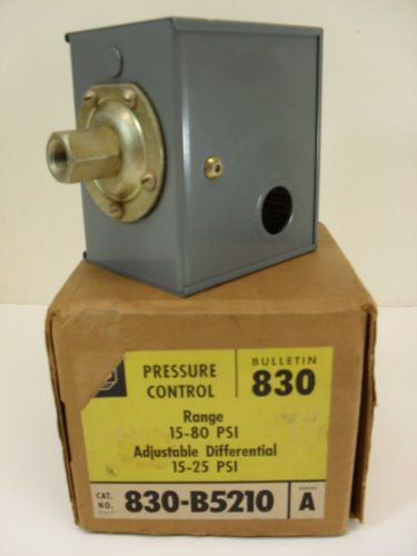 ALLEN BRADLEY 830-B5210 PRESSURE CONTROL SWITCH RANGE 15-80 PSI DIFFFER. 15-25
