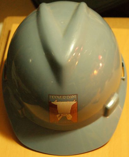 Blue &#034;Hoover Dam Hard Hat Tour&#034; Safety Helmet MSA ANSI Size Med Made in U.S.A.